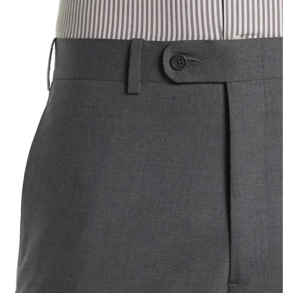 NWT - JB Britches Wool Blend Dress Pants Mens Grey Straight Slacks - Picture 6 of 16